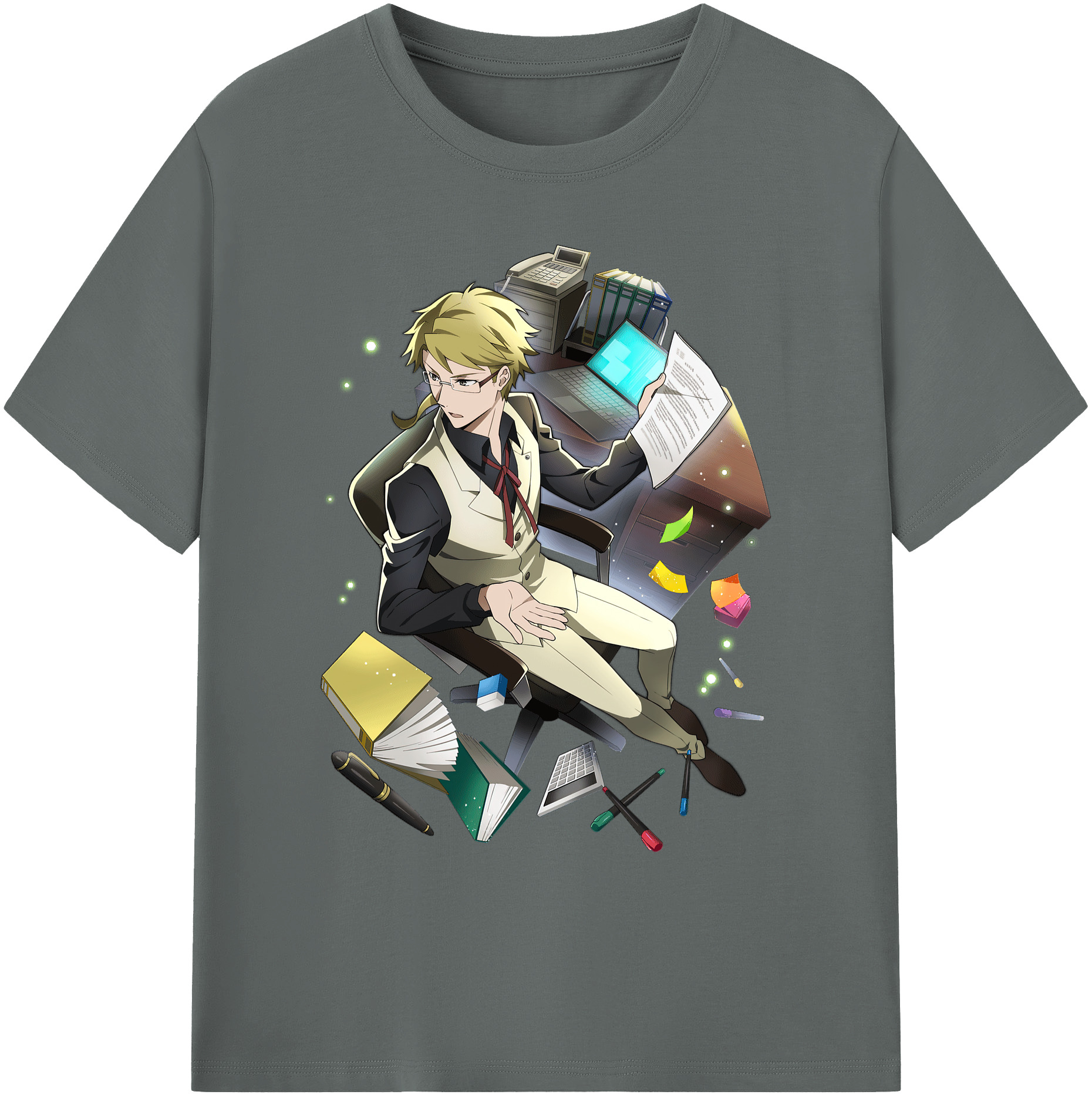 （画像用） 文豪ストレイドッグス Bungo Stray Dogs 綿100％ メンズ半袖Tシャツ｜肌触りやわらか＆通気性